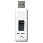 アーキス USB2.0 スライド式フラッシュメモリ 16GB ホワイト AS-016GU2-PSW 1個
