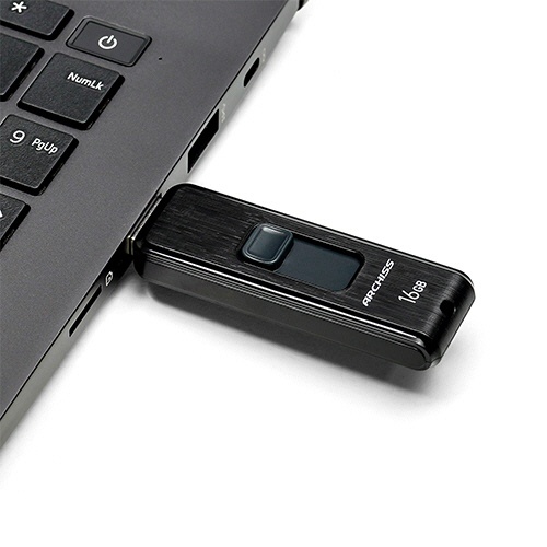 アーキス　ＵＳＢ３．２（Ｇｅｎ１）　スライド式フラッシュメモリ　１６ＧＢ　ブラック　ＡＳ－０１６ＧＵ３－ＰＳＢ　１個8