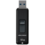 アーキス　ＵＳＢ３．２（Ｇｅｎ１）　スライド式フラッシュメモリ　６４ＧＢ　ブラック　ＡＳ－０６４ＧＵ３－ＰＳＢ　１個