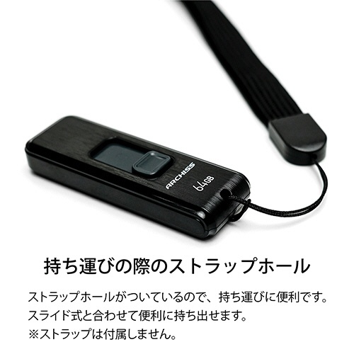 アーキス　ＵＳＢ３．２（Ｇｅｎ１）　スライド式フラッシュメモリ　６４ＧＢ　ブラック　ＡＳ－０６４ＧＵ３－ＰＳＢ　１個5