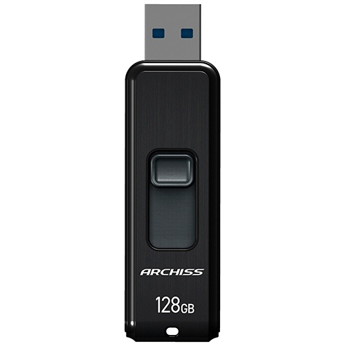 アーキス　ＵＳＢ３．２（Ｇｅｎ１）　スライド式フラッシュメモリ　１２８ＧＢ　ブラック　ＡＳ－１２８ＧＵ３－ＰＳＢ　１個1