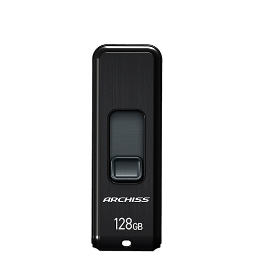 アーキス　ＵＳＢ３．２（Ｇｅｎ１）　スライド式フラッシュメモリ　１２８ＧＢ　ブラック　ＡＳ－１２８ＧＵ３－ＰＳＢ　１個2