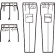 クロダルマ　カーゴパンツ（ツータック）　グレー　ウエスト１０１ｃｍ　３５３７１－４０　１着2
