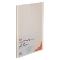 ＴＡＮＯＳＥＥ　クリアファイル　Ａ４タテ　１０ポケット　背幅８ｍｍ　イエロー　１セット（１０冊）1