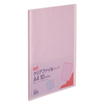 ＴＡＮＯＳＥＥ　クリアファイル　Ａ４タテ　１０ポケット　背幅８ｍｍ　ピンク　１セット（１０冊）1