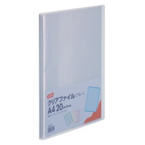 ＴＡＮＯＳＥＥ　クリアファイル　Ａ４タテ　２０ポケット　背幅１４ｍｍ　ブルー　１セット（１０冊）1