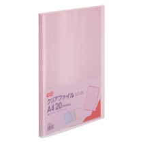 ＴＡＮＯＳＥＥ　クリアファイル　Ａ４タテ　２０ポケット　背幅１４ｍｍ　ピンク　１セット（１０冊）1