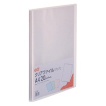 ＴＡＮＯＳＥＥ　クリアファイル　Ａ４タテ　２０ポケット　背幅１４ｍｍ　クリア　１セット（１０冊）1