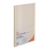 ＴＡＮＯＳＥＥ　クリアファイル　Ａ４タテ　３０ポケット　背幅１７ｍｍ　イエロー　１セット（１０冊）1
