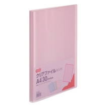 ＴＡＮＯＳＥＥ　クリアファイル　Ａ４タテ　３０ポケット　背幅１７ｍｍ　ピンク　１セット（１０冊）1
