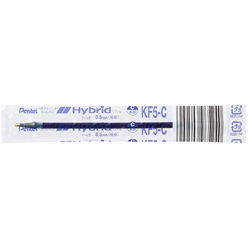 ぺんてる　ゲルインクボールペン替芯　０.５ｍｍ　青　ハイブリッド用　ＫＦ５－Ｃ　１セット（１０本）2