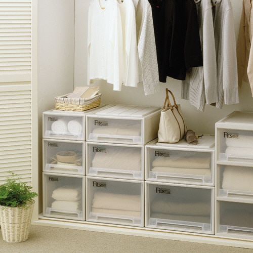 天馬　Ｆｉｔｓ　フィッツケース　クローゼット（ワイド）　Ｌ－５３　Ｗ４４０×Ｄ５３０×Ｈ３００ｍｍ　カプチーノ　１セット（３個）4