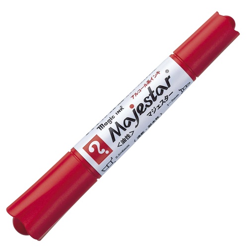 寺西化学　油性マーカー　マジックインキ　マジェスター　太字＋細字　赤　ＭＭＪ５０－Ｔ２　１セット（１０本）1