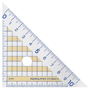コクヨ　三角定規（まなびすと）（再生ＰＥＴ樹脂製）　１０ｃｍ　３０度＆４０度　ＧＹ－ＧＢＡ２１０　１セット（１０組）2