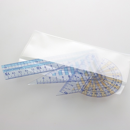 コクヨ　定規セット（まなびすと）（再生ＰＥＴ樹脂製）　直線定規・三角定規・分度器　ＧＹ－ＧＢＡ５０１　１セット（１０組）2