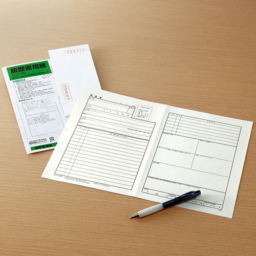 コクヨ　履歴書用紙（ワンタッチ封筒３枚付）　Ｂ５　シン－１　１セット（１２８０枚：４枚×３２０パック）3
