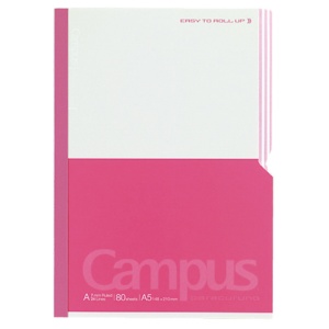 コクヨ　キャンパスノート（パラクルノ）　Ａ５　Ａ罫　８０枚　ピンク　ノ－Ｒ１０８ＡＮ－Ｐ　１セット（５冊）1