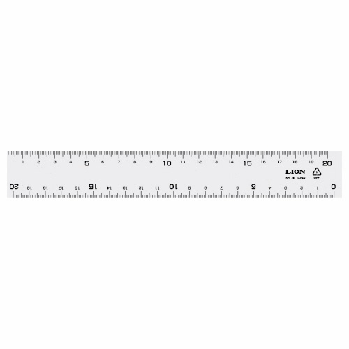 ライオン事務器　再生ＰＥＴ直線定規　２０ｃｍ　Ｎｏ．７Ｋ　１セット（１０本）1