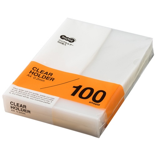 ＴＡＮＯＳＥＥ　クリアホルダー　Ａ４　クリア　厚さ０．２ｍｍ　１セット（１０００枚：１００枚×１０パック）1