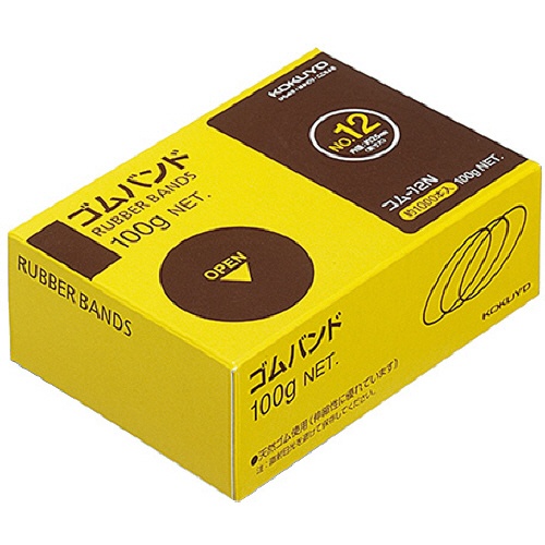 コクヨ　ゴムバンド　Ｎｏ．１２　内径約２５ｍｍ　１００ｇ／パック　コム－１２Ｎ　１セット（１０パック）1