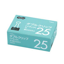 【クリックで詳細表示】TANOSEE ダブルクリップ 中 口幅25mm ブラック 1セット(300個：10個×30箱) TWB-4