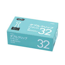 【クリックで詳細表示】TANOSEE ダブルクリップ 大 口幅32mm ブラック 1セット(300個：10個×30箱) TWB-5