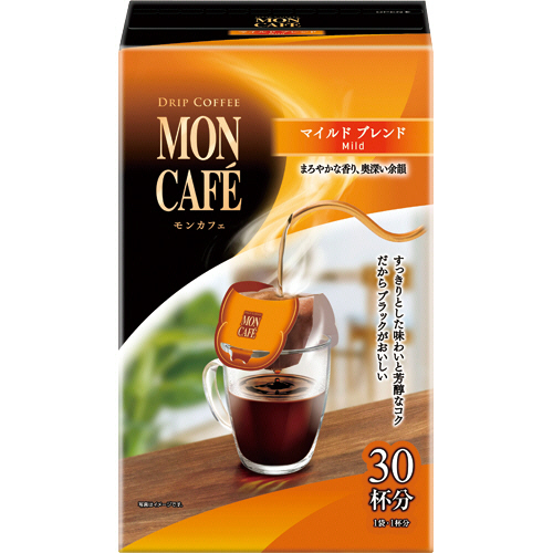 【クリックで詳細表示】片岡物産 モンカフェ ドリップコーヒー マイルドブレンド 8g 1セット(60袋：30袋×2箱) 0607858
