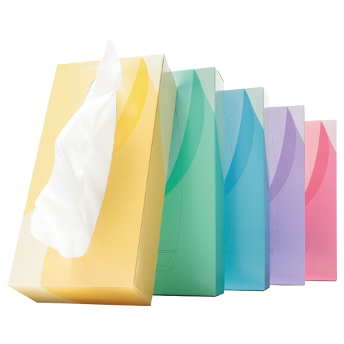 ＴＡＮＯＳＥＥ　ティッシュペーパー　５ｃｏｌｏｒｓ　２００組／箱　１セット（３００箱：５箱×６０パック）2