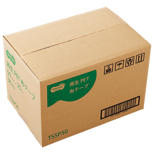 たのめーる】TANOSEE 再生PET布テープ 50mm×25m 1セット(30巻)の通販