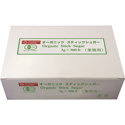 たのめーる】三本珈琲 オーガニック スティックシュガー 3g 1箱