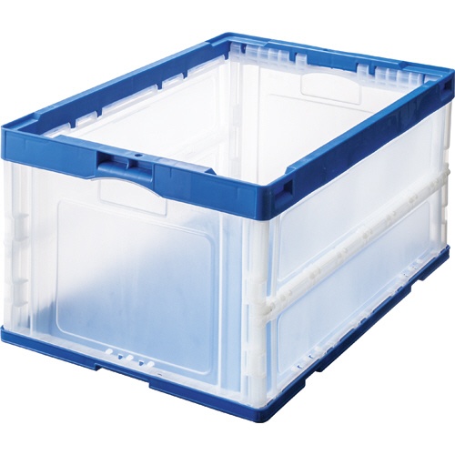 ＴＡＮＯＳＥＥ　折りたたみコンテナ　７５Ｌ　ダークブルー／透明　１セット（１０台）1