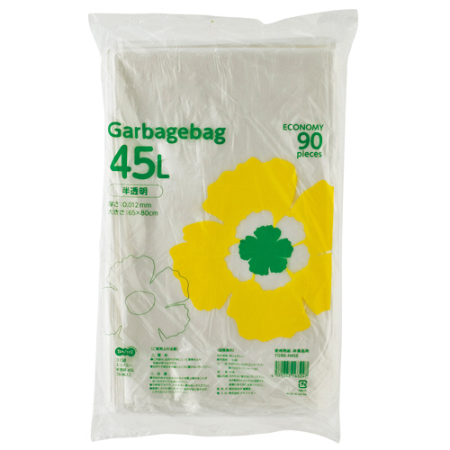 【クリックで詳細表示】TANOSEE ゴミ袋エコノミー 半透明 45L 1セット(900枚：90枚×10パック) TG90-H45E