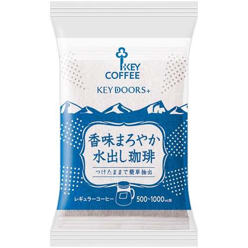 キーコーヒー　ＫＥＹ　ＤＯＯＲＳ＋　香味まろやか　水出し珈琲　５００～１０００ｍＬ用　１セット（１２バッグ：４バッグ×３袋）2