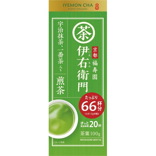 宇治の露製茶　伊右衛門　抹茶入り煎茶　１００ｇ／袋　１セット（３袋）1