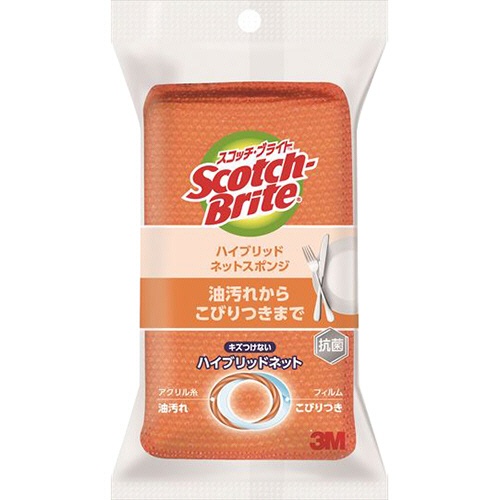 ３Ｍ　スコッチ・ブライト　ハイブリッドネットスポンジ　オレンジ　ＨＢＮＴ－７５Ｅ　１セット（３０個）1