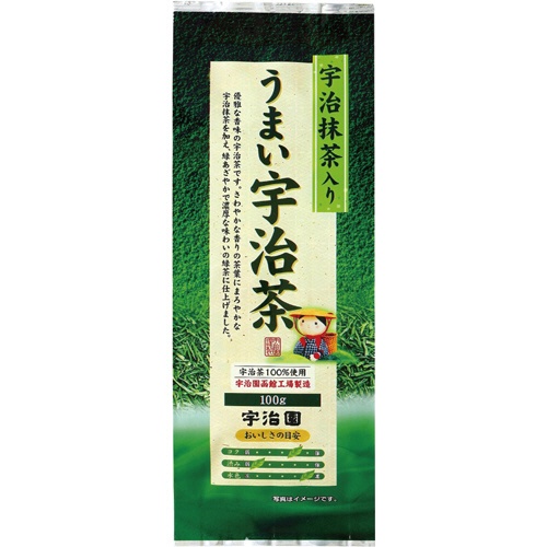 宇治園　宇治抹茶入り　うまい宇治茶　１００ｇ　１セット（３袋）1