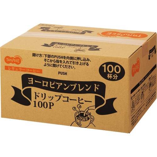 【クリックで詳細表示】TANOSEE オリジナルドリップコーヒー ヨーロピアンブレンド 8g 1ケース(400袋：100袋×4箱) 501962