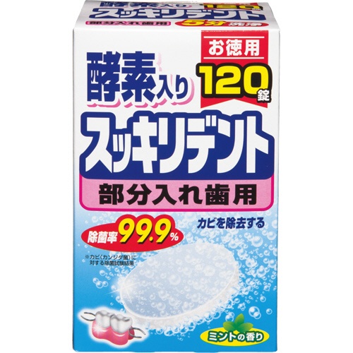 ライオンケミカル　入れ歯洗浄剤　スッキリデント　部分入れ歯用　１セット（４８０錠：１２０錠×４箱）1