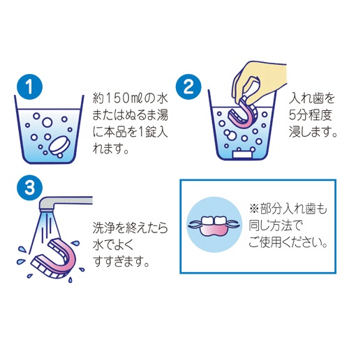 ライオンケミカル　入れ歯洗浄剤　スッキリデント　部分入れ歯用　１セット（４８０錠：１２０錠×４箱）2