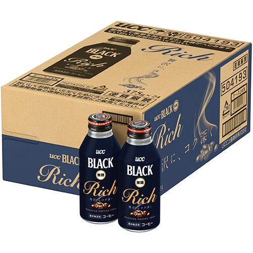 たのめーる】UCC BLACK 無糖 RICH 375g リキャップ缶 1ケース(24