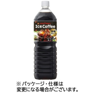 ポッカサッポロ　アイスコーヒー　ブラック無糖　１．５Ｌ　ペットボトル　１セット（１６本：８本×２ケース）1