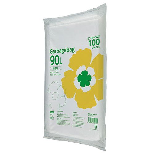 たのめーる】TANOSEE ゴミ袋エコノミー 半透明 90L 1セット(500枚:100 
