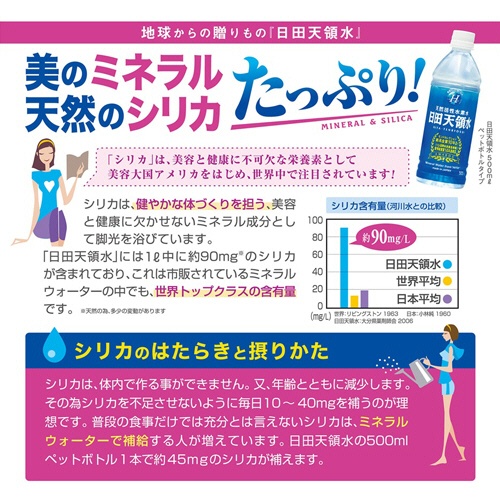 日田天領水　５００ｍｌ　ペットボトル　１セット（４８本：２４本×２ケース）4