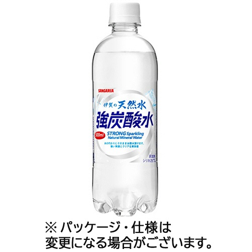 サンガリア　伊賀の天然水　強炭酸水　５００ｍＬ　ペットボトル　１ケース（２４本）1