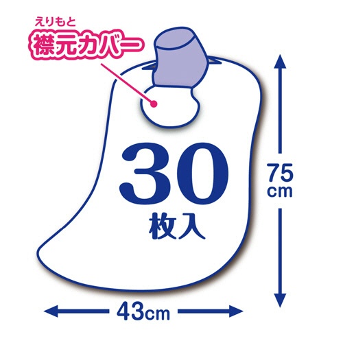 ストリックスデザイン　使い捨てお食事エプロン　ＫＮ－９４７　１セット（１２００枚：３０枚×４０パック）2