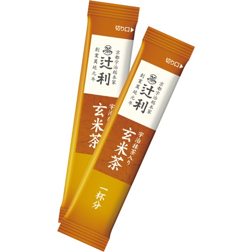 片岡物産　辻利　インスタント宇治抹茶入り玄米茶　１セット（２００本：１００本×２箱）2