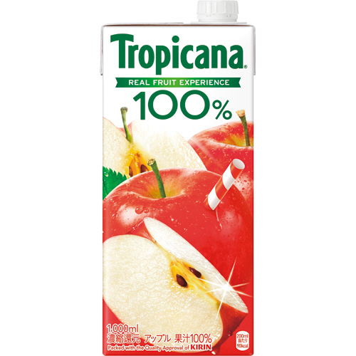 【クリックで詳細表示】キリンビバレッジ トロピカーナ 100％ジュース アップル 1L 紙パック 1セット(12本：6本×2ケース) 057084