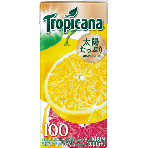 【クリックで詳細表示】キリンビバレッジ トロピカーナ 100％ジュース グレープフルーツ 1L 紙パック 1セット(12本：6本×2ケース) 541610