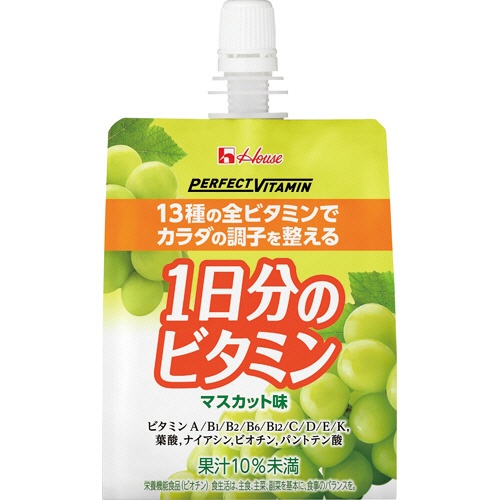 ハウスウェルネスフーズ　ＰＥＲＦＥＣＴ　ＶＩＴＡＭＩＮ　１日分のビタミンゼリー　マスカット味　１８０ｇ　１ケース（２４パック）1