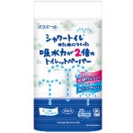 大王製紙　エリエール　シャワートイレのためにつくった吸水力が２倍のトイレットペーパー　ダブル　芯あり　２５ｍ　無香料　１セット（７２ロール：１２ロール×６パック）